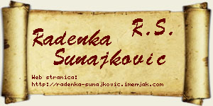 Radenka Sunajković vizit kartica